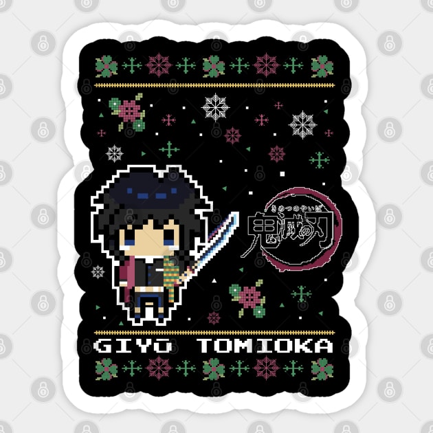 Giyu Tomioka Pixel Art - Demon Slayer Sticker by Otaku Vibes